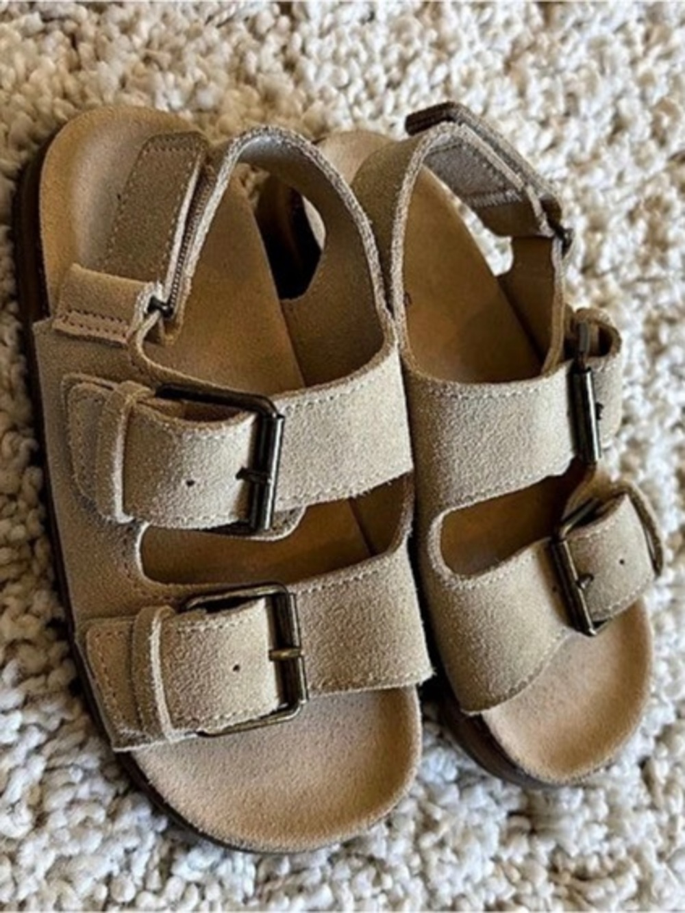 Old Navy Two-Buckle Flat Sandals in Brown